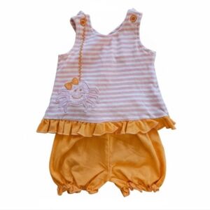 Jellybean Adorable Striped Pink and Orange Spider Kids Matching Set Sz 3M